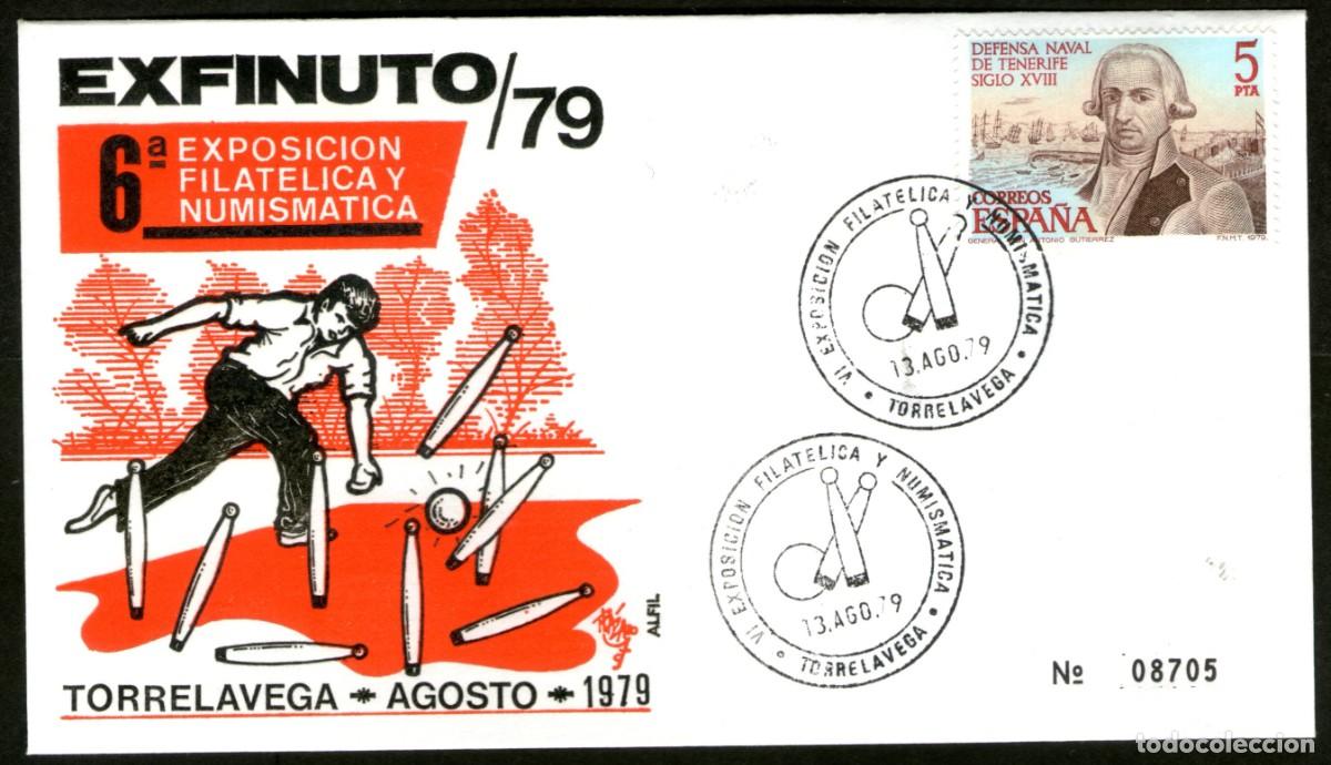 Sellos: SOBRE CONMEMORATIVO 6&ordf; EXP. FILATELICA Y NUMISMATICA EXFINUTO 79 - TORRELAVEGA