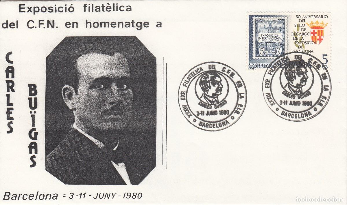 Sellos: MATASELLOS EXPOSICI&Oacute; FILAT&Eacute;LICA HOMENATGE A CARLES BUIGAS - BARCELONA - 1980