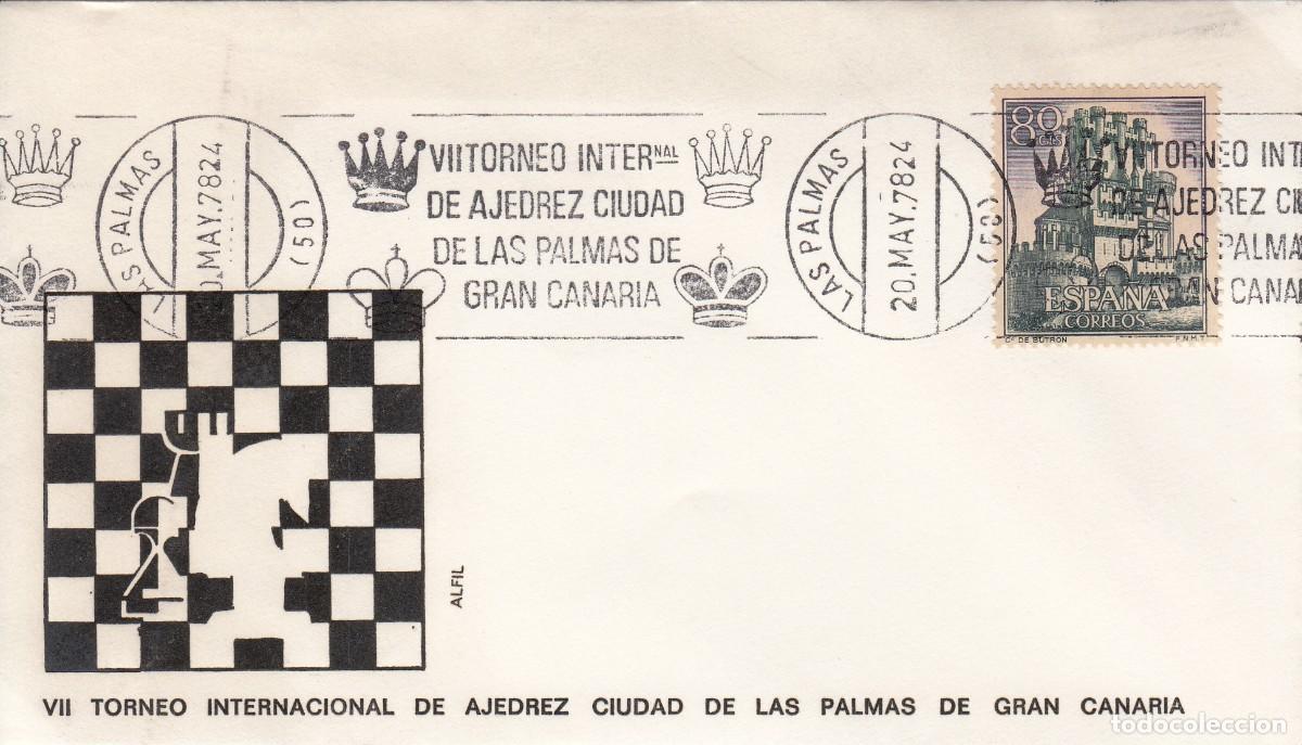 Sellos: MATASELLOS DE RODILLO TORNEO AJEDREZ CIUDAD DE LAS PALMAS DE GRAN CANARIA - 1978