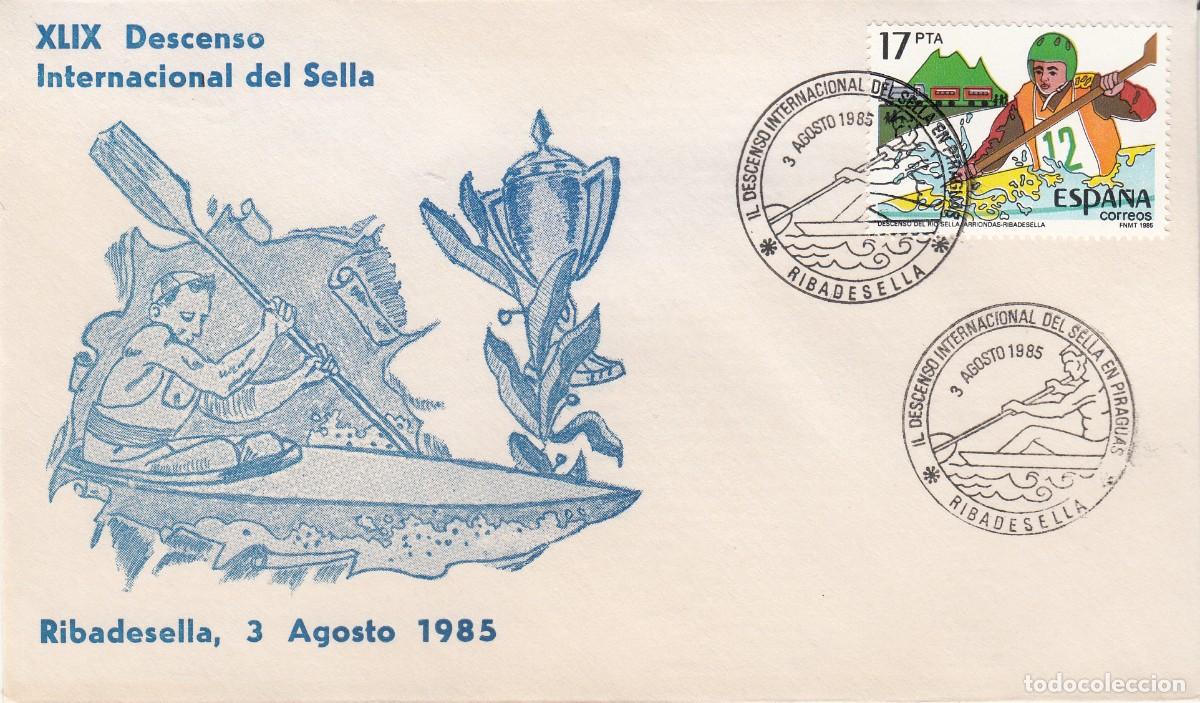 Sellos: ASTURIAS - MATASELLOS DESCENSO INTERNACIONAL DEL SELLA - RIBADESELLA - 1985