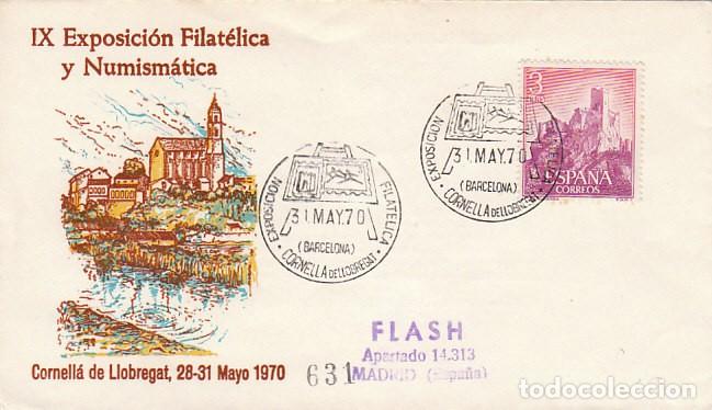 Sellos: A&Ntilde;O 1970, CORNELLA DE LLOBREGAT, EXPOSICION FILATELICA EN SOBRE DE ALFIL