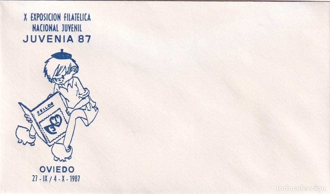 Sellos: Sobre Oviedo 1987 - X Exposici&oacute;n Filat&eacute;lica Nacional Juvenil Juvenia 87 - Sin matasellos ni sello