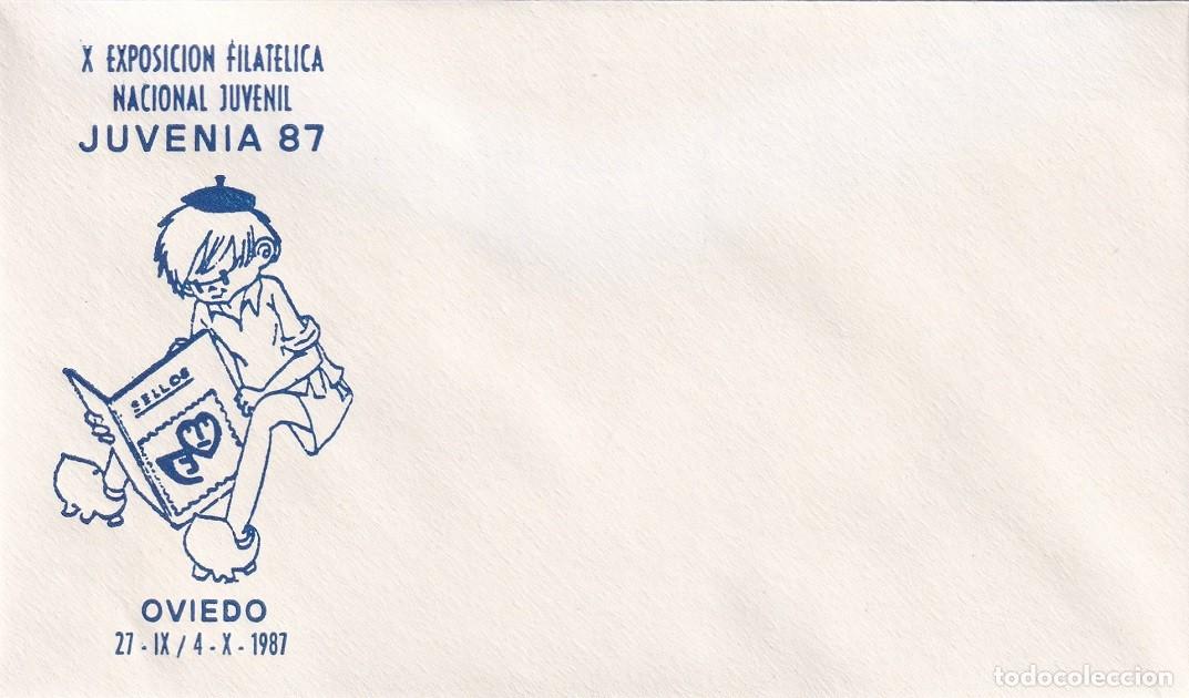 Sellos: Sobre Oviedo 1987 - X Exposici&oacute;n Filat&eacute;lica Nacional Juvenil Juvenia 87 - Sin matasellos ni sello