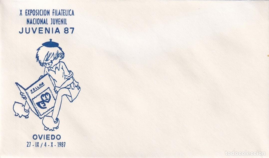 Sellos: Sobre Oviedo 1987 - X Exposici&oacute;n Filat&eacute;lica Nacional Juvenil Juvenia 87 - Sin matasellos ni sello