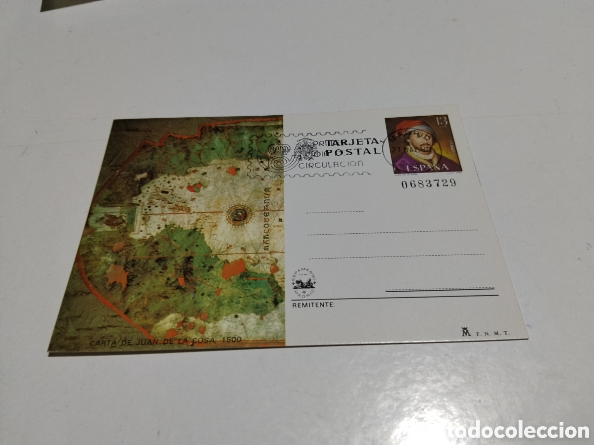 Sellos: Tarjeta postal primer d&iacute;a de circulaci&oacute;n carta de Juan de la Costa