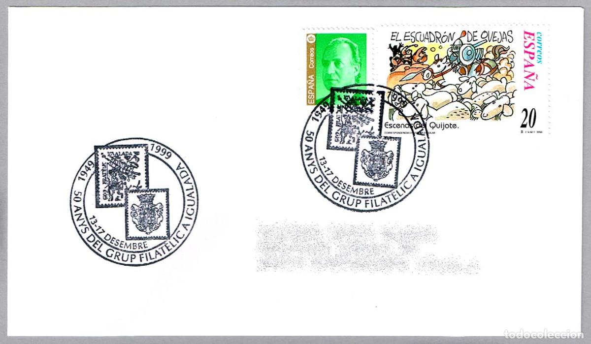 Sellos: Matasellos 50 A&Ntilde;OS GRUPO FILATELICO. Igualada, Barcelona, 1999
