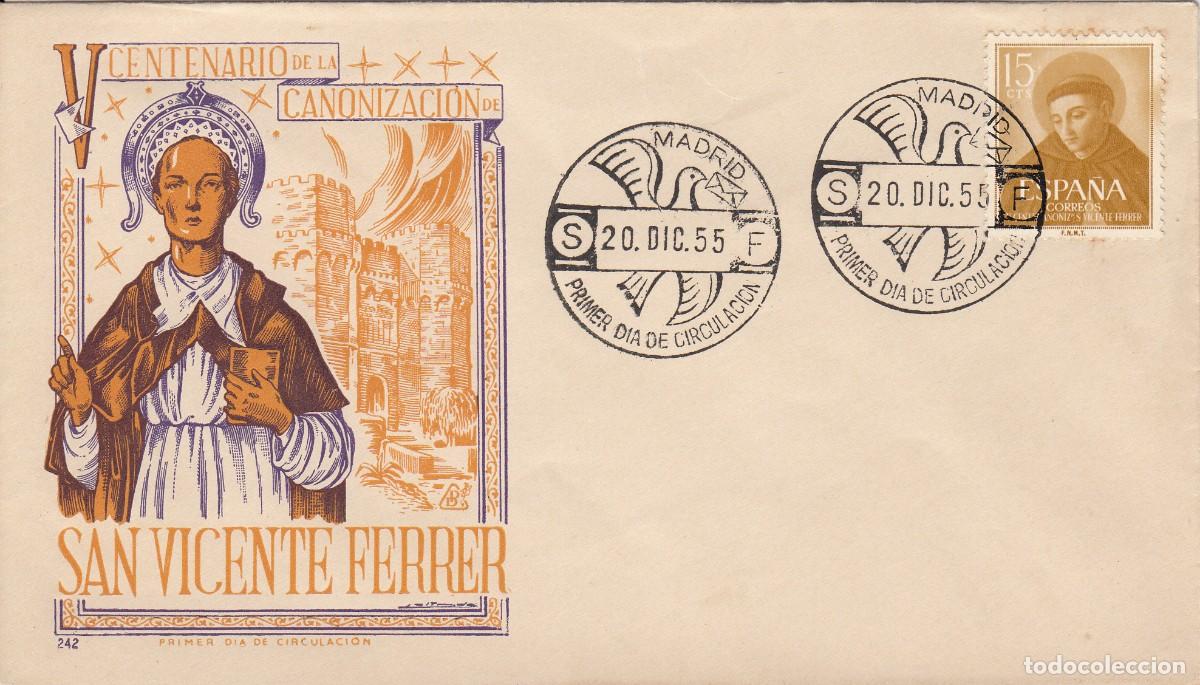 Sellos: SPD - PRIMER DIA - 1955 - SAN VICENTE FERRER NUM. 1163