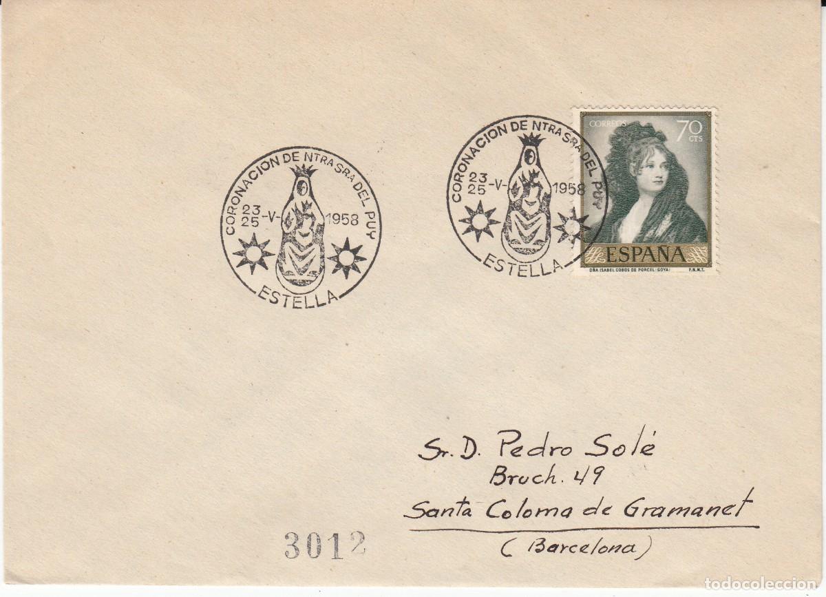 Sellos: MATASELLOS - CORONACI&Oacute;N DE NTRA. SRA DEL PUY - 1958 - ESTELLA