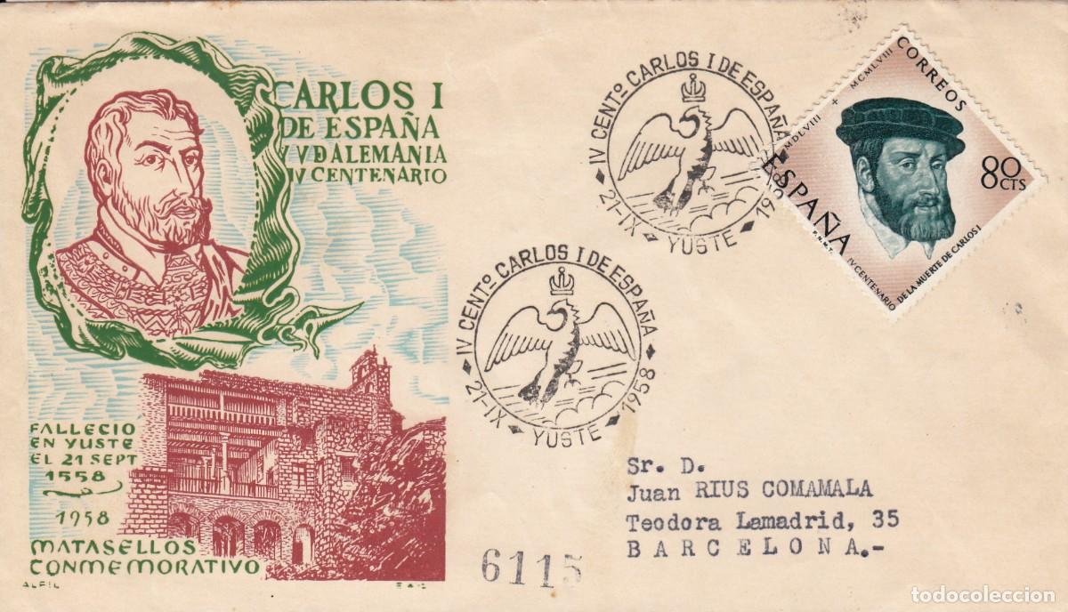 Sellos: MATASELLOS IV CENTENARIO CARLOS I DE ESPA&Ntilde;A - TUSTE - 1958