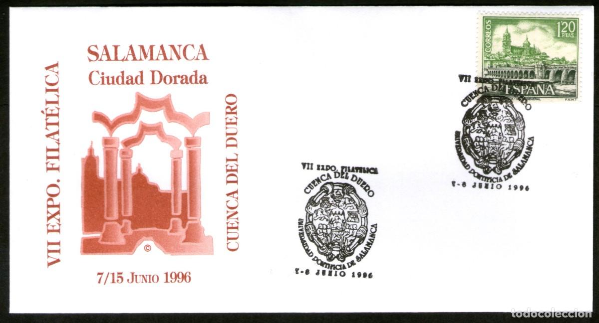 Sellos: SOBRE COMEMORATIVO VII EXP. FILATELICA CUENCA DEL DUERO. SALAMANCA CIUDAD DORADA 1.966.