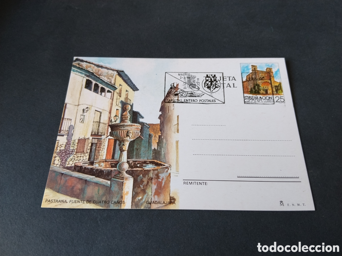Sellos: Postal Pastrana fuente de cuatro ca&ntilde;os, Guadalajara