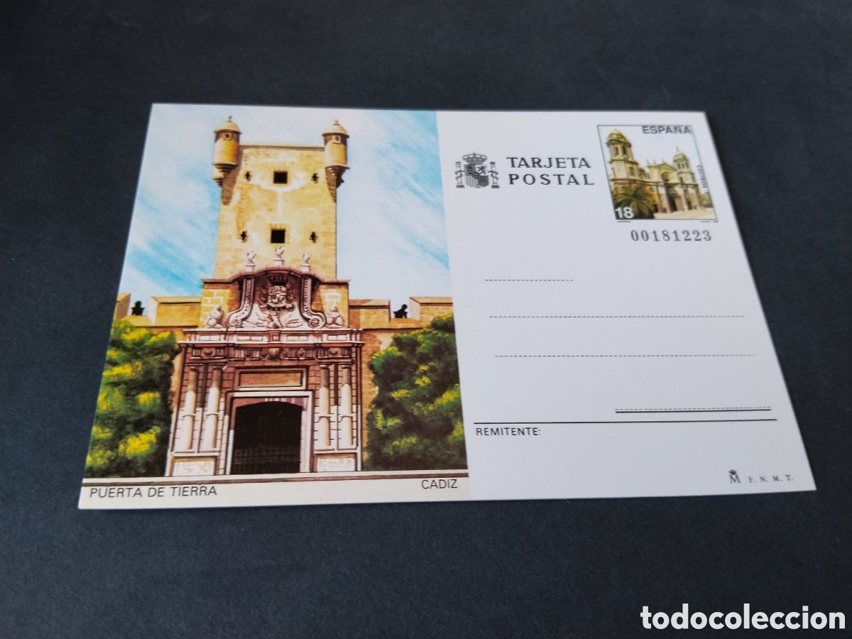 Sellos: Postal puerta de tierra, C&aacute;diz