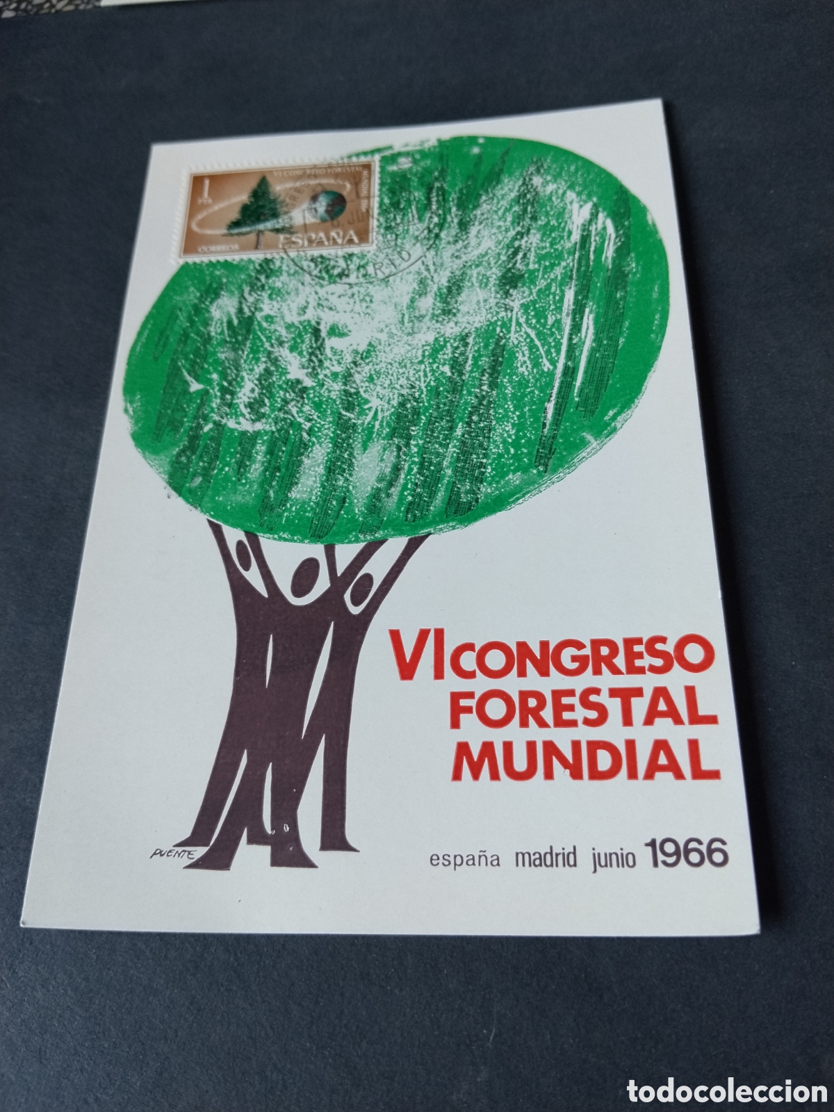 Sellos: Postal Vl Congreso Forestal Mundial 1966