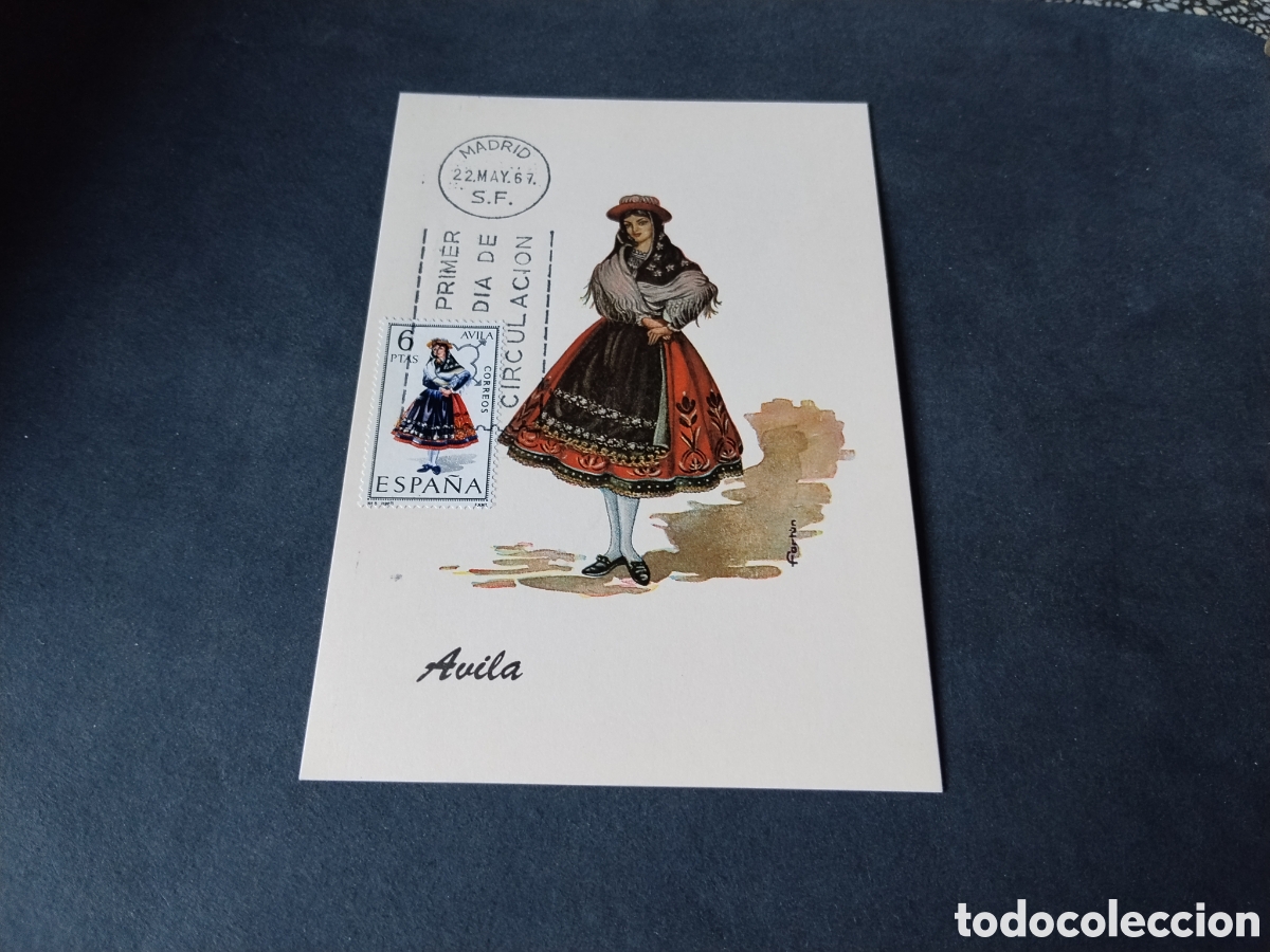 Sellos: Postal traje t&iacute;pico &Aacute;vila