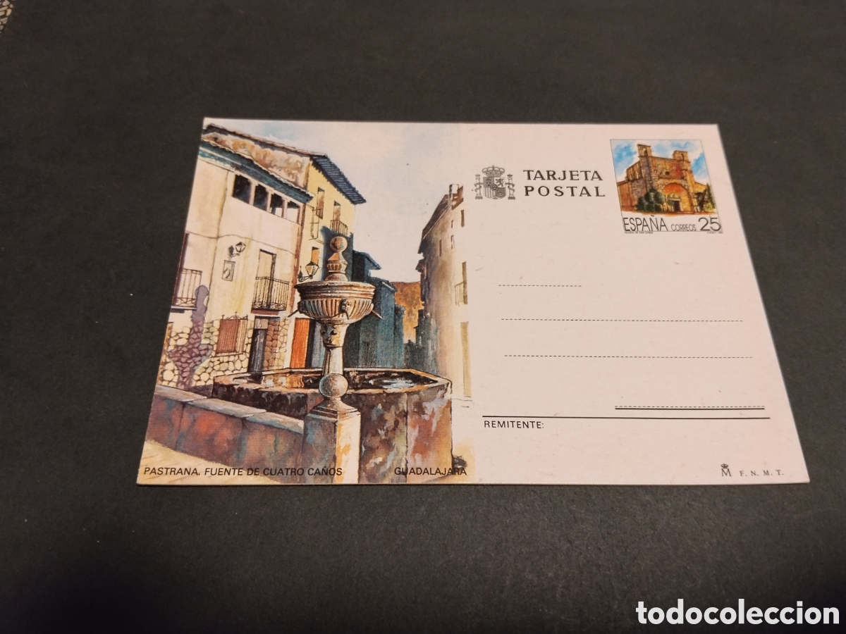 Sellos: Postal Pastrana fuente de cuatro ca&ntilde;os Guadalajara