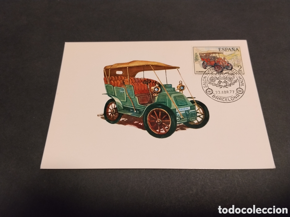 Sellos: Postal veh&iacute;culo de &eacute;poca sal&oacute;n internacional del autom&oacute;vil Barcelona