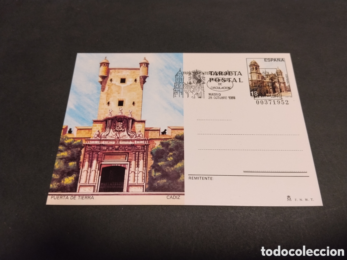 Sellos: Postal puerta de tierra C&aacute;diz