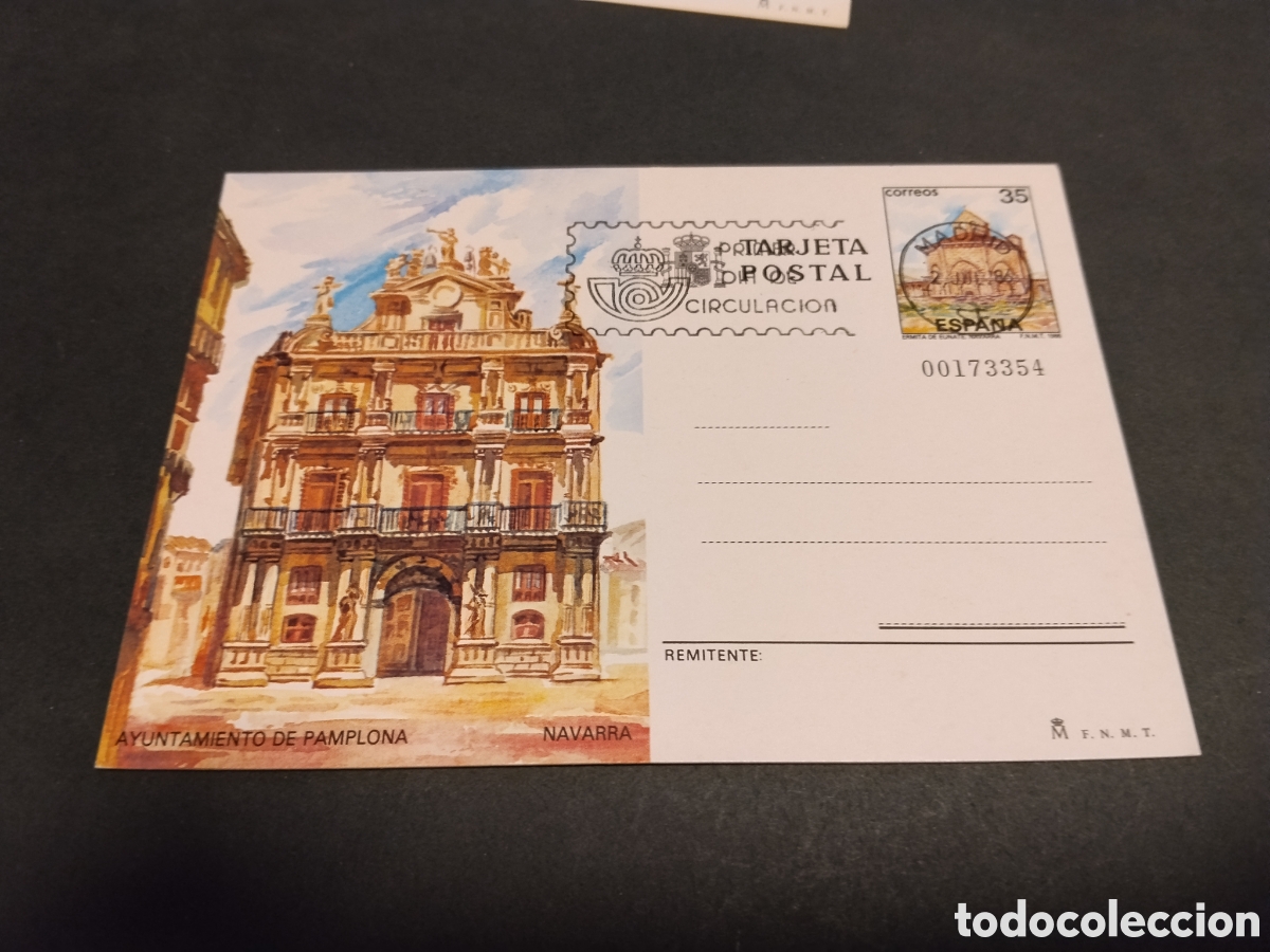 Sellos: Postal ayuntamiento de Pamplona, Navarra
