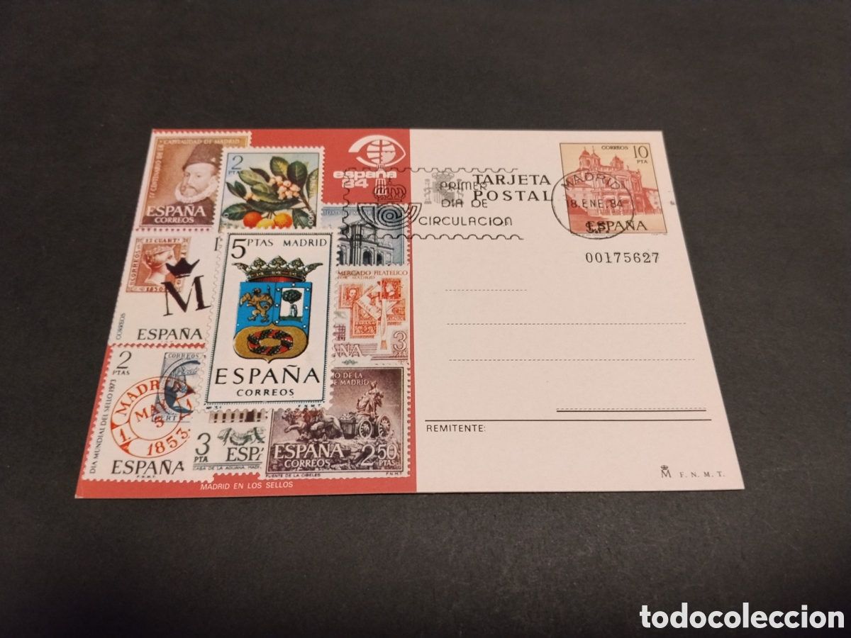 Sellos: Postal Espa&ntilde;a 84 primer d&iacute;a de circulaci&oacute;n