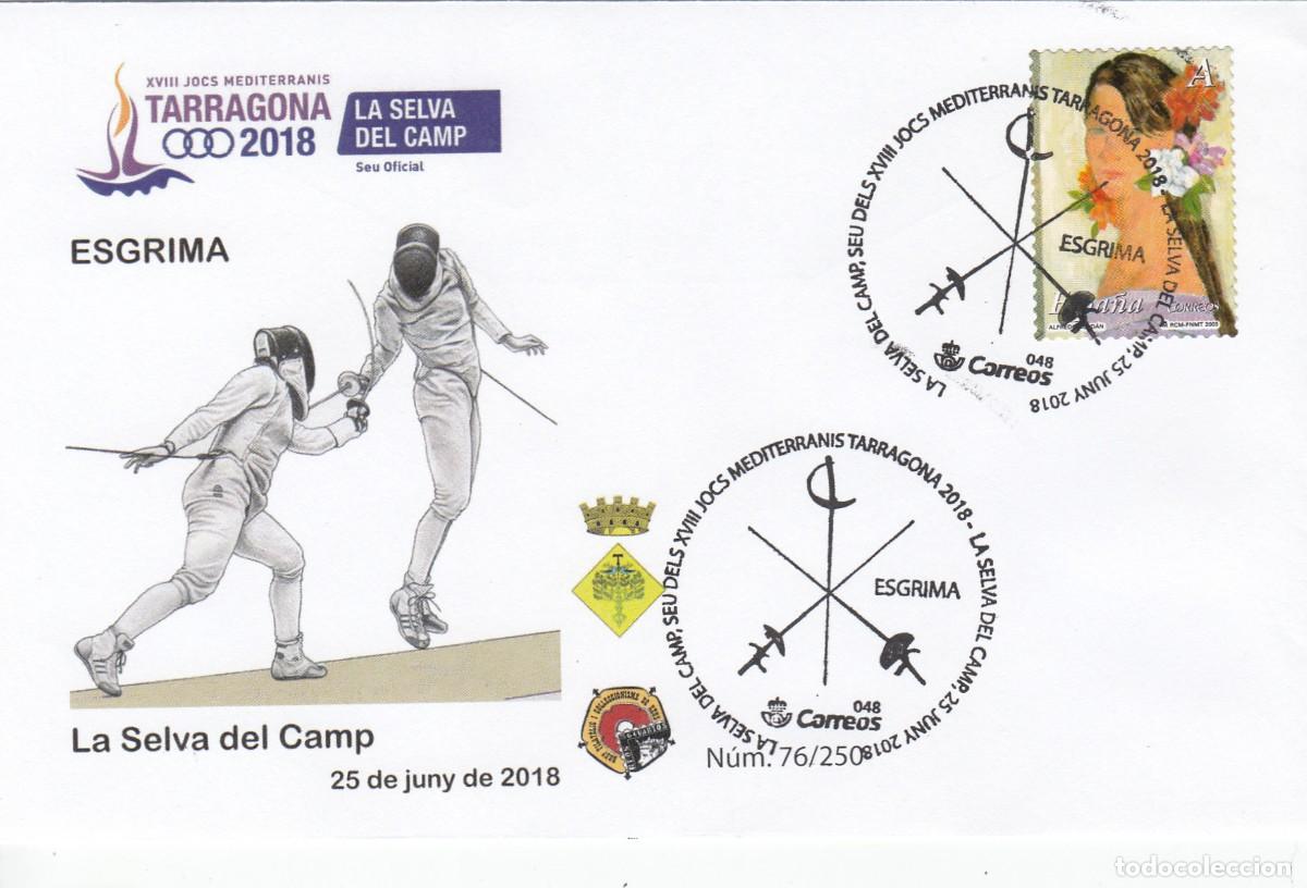 Sellos: MATASELLOS JOCS MEDITERRANIS A TARRAGONA - 2018 - ESGRIMA - LA SELVA DEL CAMP -