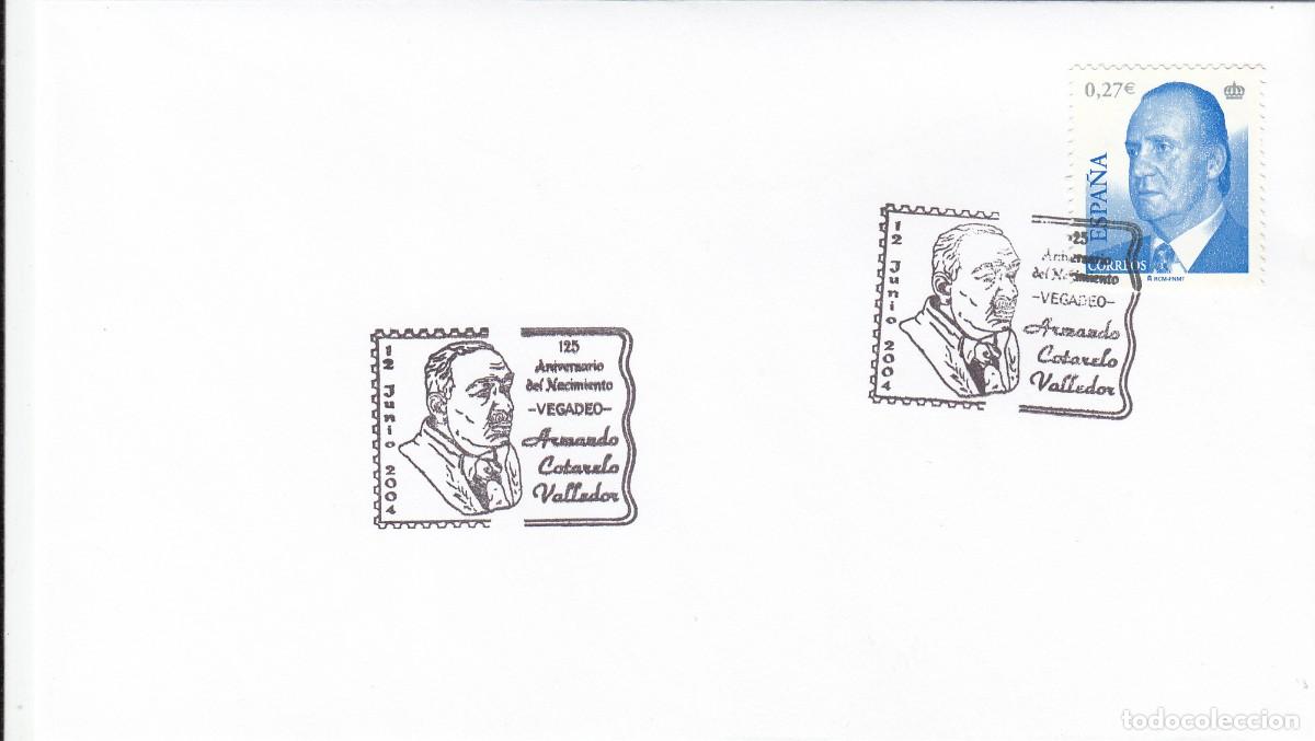 Sellos: GALICIA - MATASELLOS ANIVERSARIO NACIMIENTO ARMANDO COTARELO - VEGADEO - 2004
