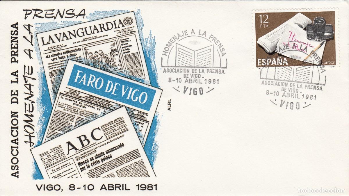 Sellos: GALICIA - MATASELLOS HOMENAJE A LA PRENSA - VIGO - 1981