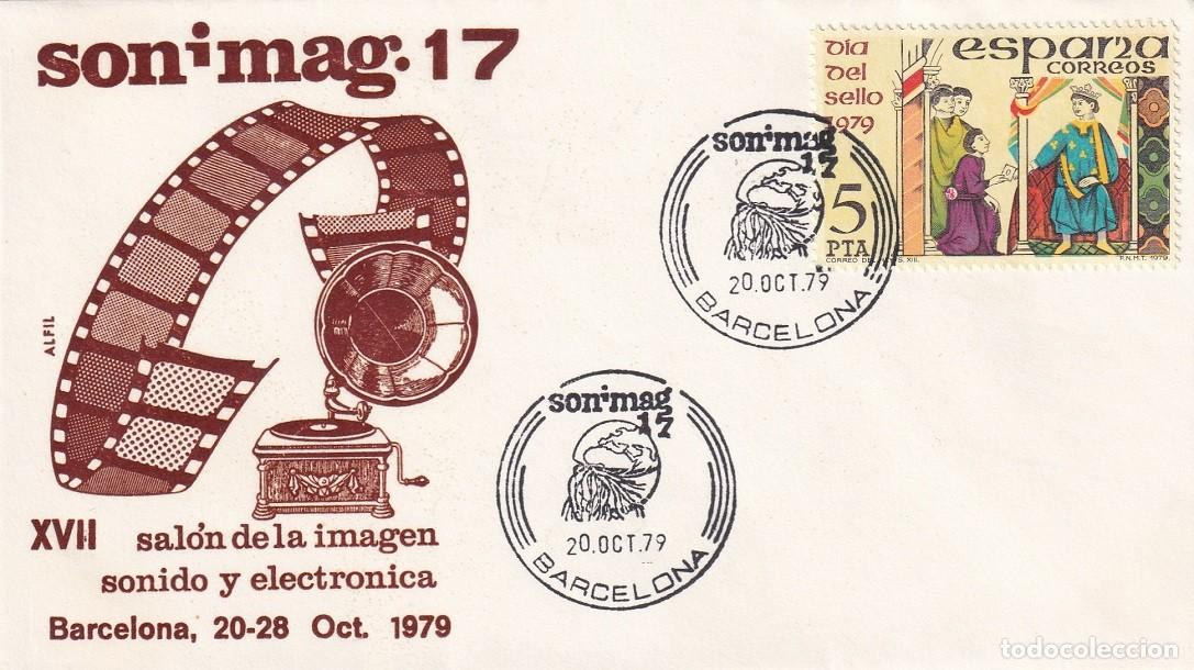 Sellos: Sobre Alfil Barcelona 1979 - Sonimag 17 - XVII Sal&oacute;n internacional de la imagen sonido y electr&oacute;nica