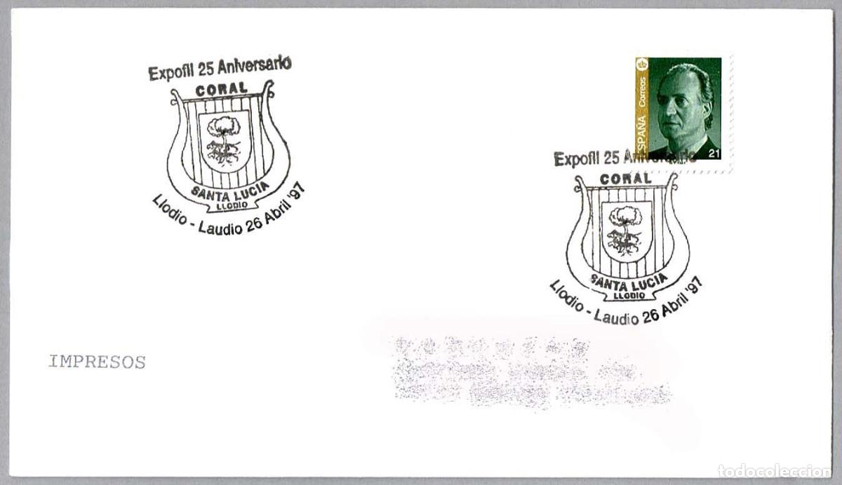 Sellos: Matasellos EXPOFIL 25 ANIV. CORAL SANTA LUCIA. Llodio-Laudio, Alava, 1997
