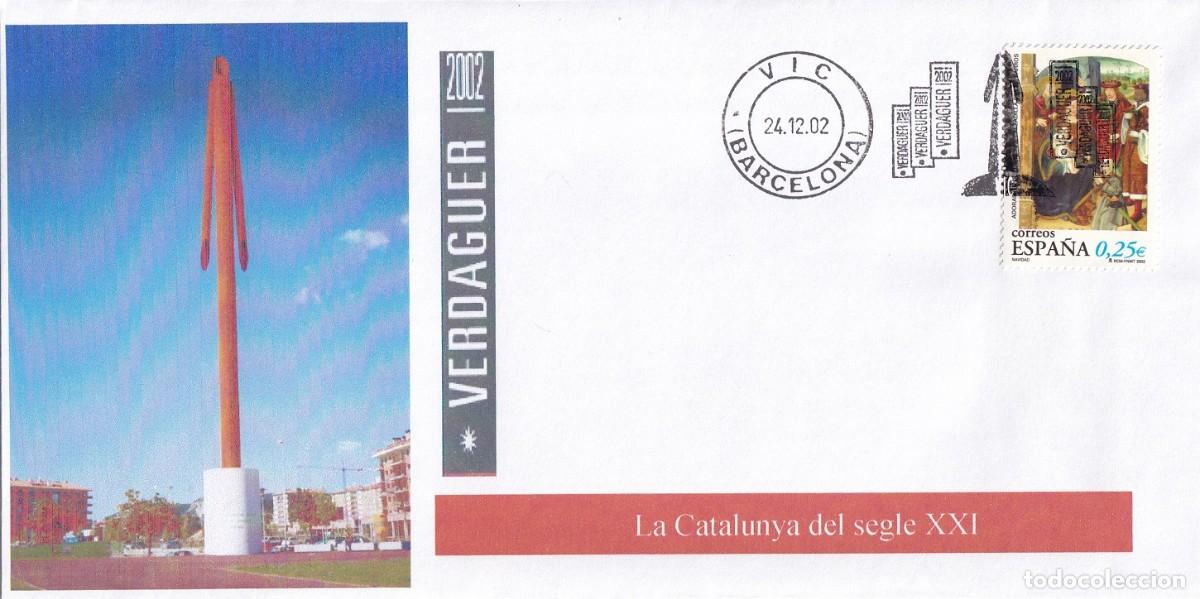 Sellos: Sobre Vic ( Barcelona ) 2002 - Verdaguer 2002 - La Catalunya del segle XXI