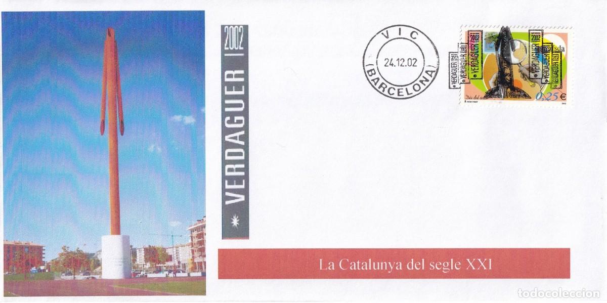 Sellos: Sobre Vic ( Barcelona ) 2002 - Verdaguer 2002 - La Catalunya del segle XXI
