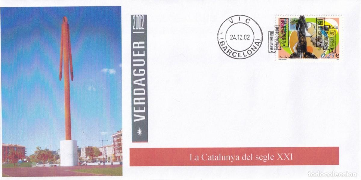 Sellos: Sobre Vic ( Barcelona ) 2002 - Verdaguer 2002 - La Catalunya del segle XXI
