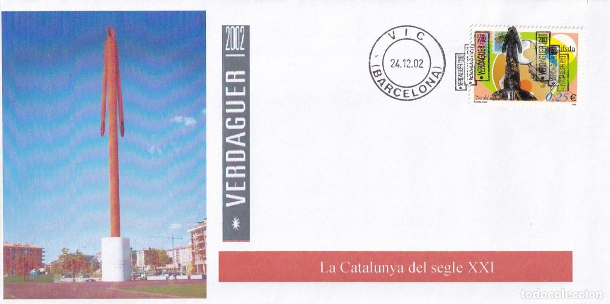 Sellos: Sobre Vic ( Barcelona ) 2002 - Verdaguer 2002 - La Catalunya del segle XXI