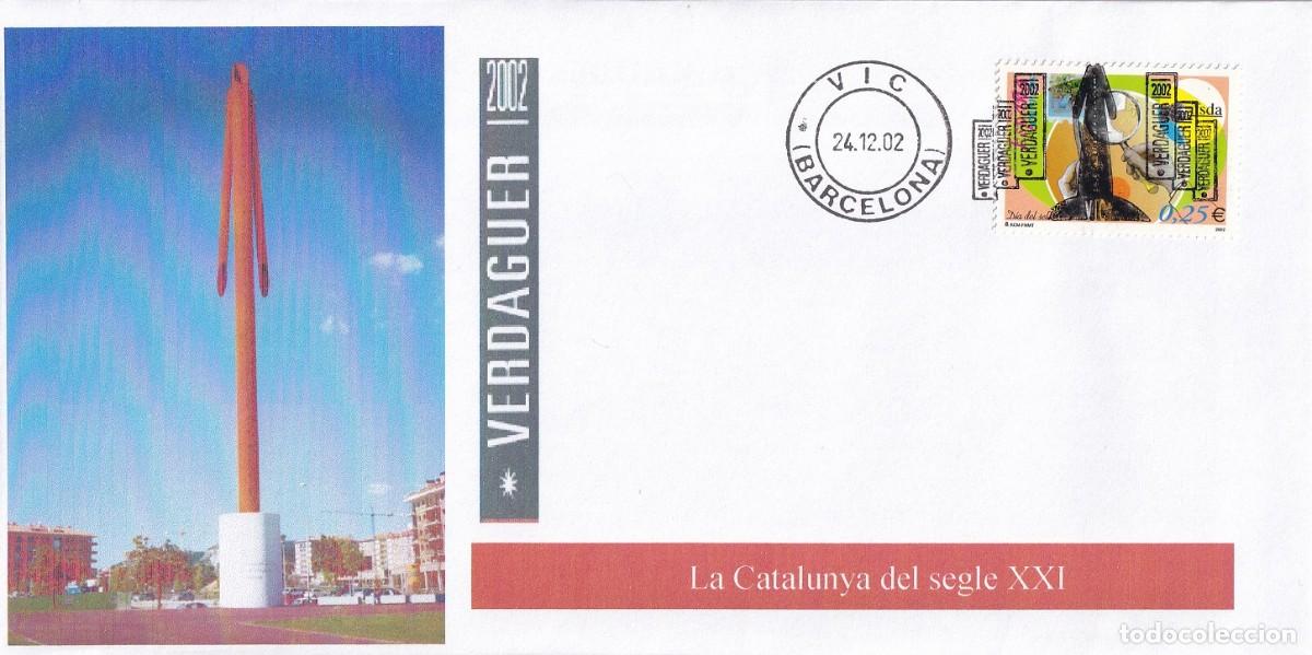 Sellos: Sobre Vic ( Barcelona ) 2002 - Verdaguer 2002 - La Catalunya del segle XXI