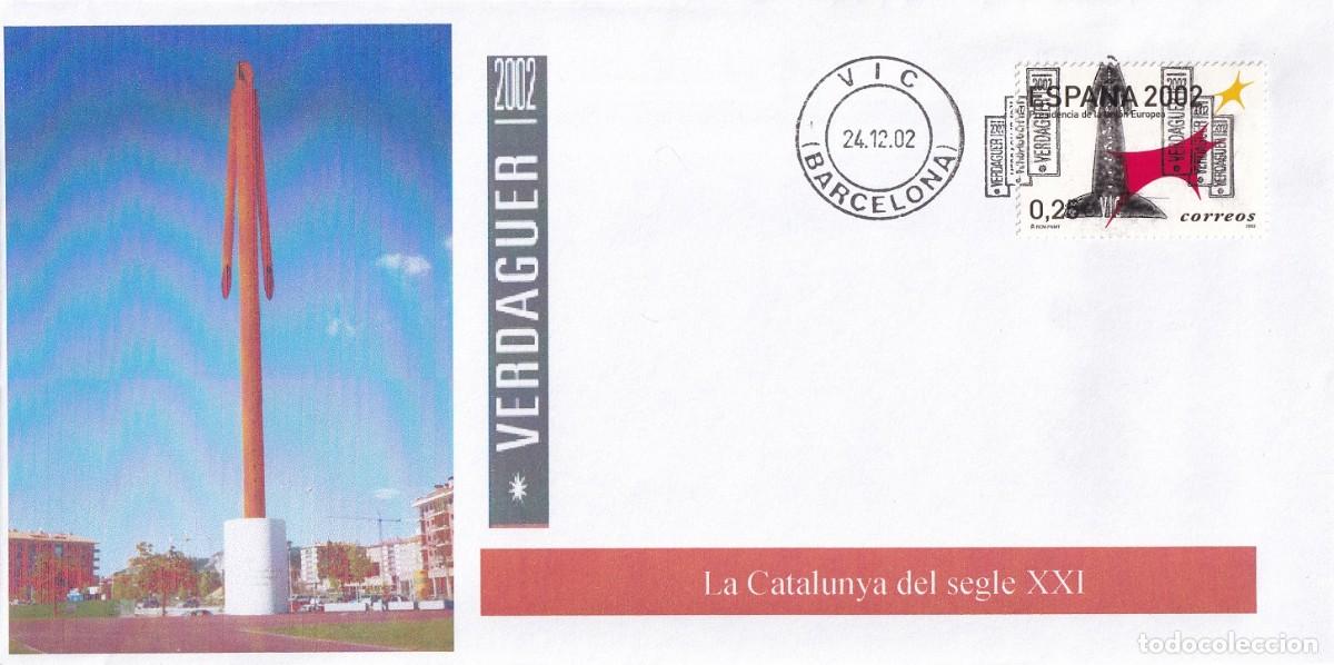 Sellos: Sobre Vic ( Barcelona ) 2002 - Verdaguer 2002 - La Catalunya del segle XXI
