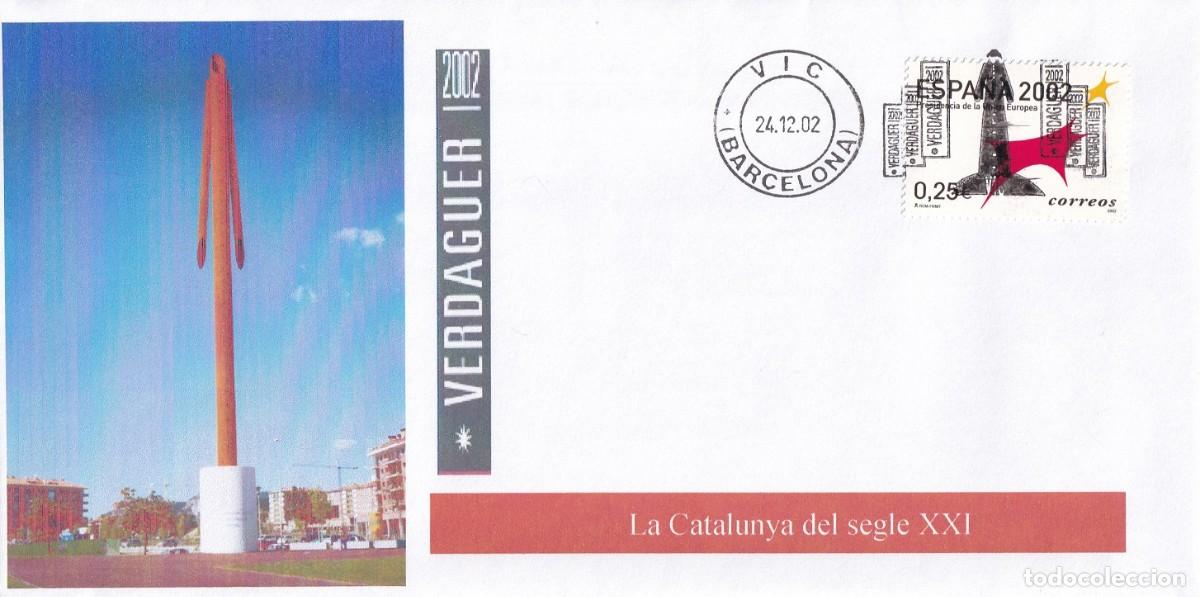 Sellos: Sobre Vic ( Barcelona ) 2002 - Verdaguer 2002 - La Catalunya del segle XXI