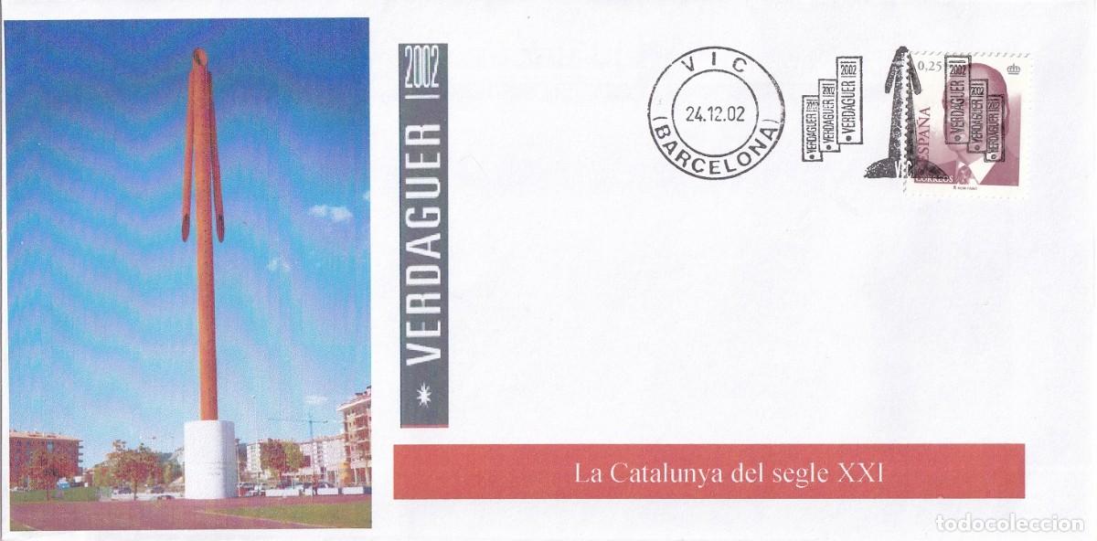 Sellos: Sobre Vic ( Barcelona ) 2002 - Verdaguer 2002 - La Catalunya del segle XXI