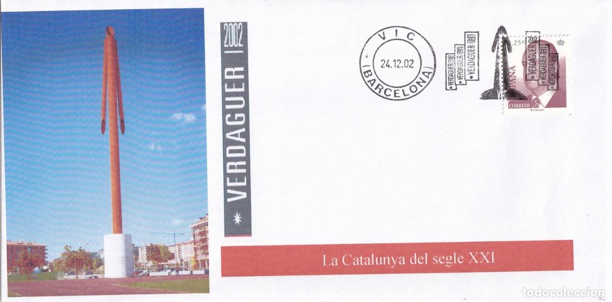 Sellos: Sobre Vic ( Barcelona ) 2002 - Verdaguer 2002 - La Catalunya del segle XXI