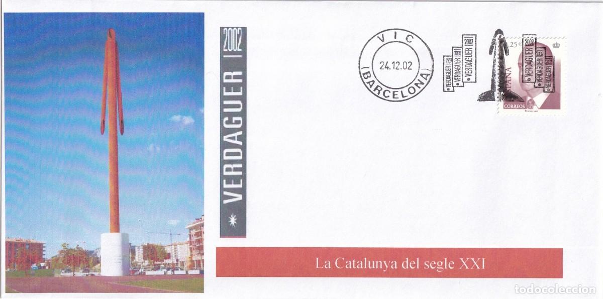 Sellos: Sobre Vic ( Barcelona ) 2002 - Verdaguer 2002 - La Catalunya del segle XXI