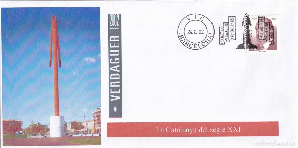 Sellos: Sobre Vic ( Barcelona ) 2002 - Verdaguer 2002 - La Catalunya del segle XXI