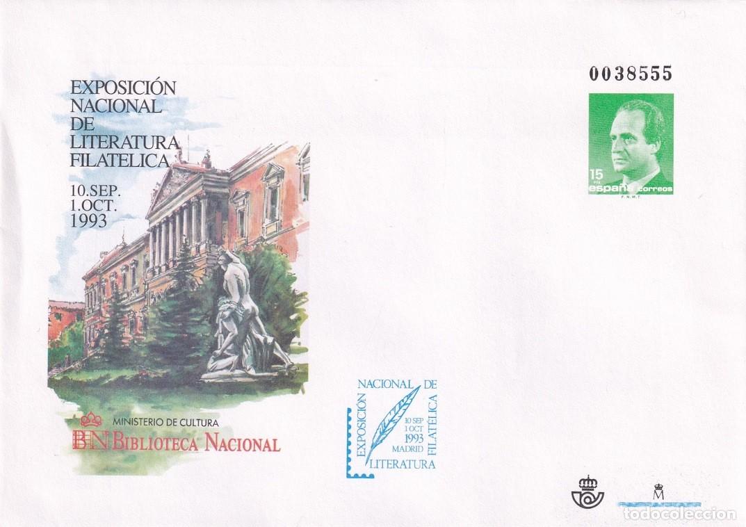 Sellos: Sobre Entero Postal Edifil 19 Madrid - Exposici&oacute;n Literatura Filat&eacute;lica 1993 - Biblioteca Nacional