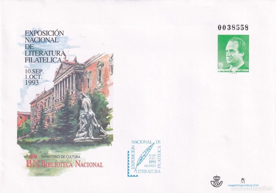 Sellos: Sobre Entero Postal Edifil 19 Madrid - Exposici&oacute;n Literatura Filat&eacute;lica 1993 - Biblioteca Nacional