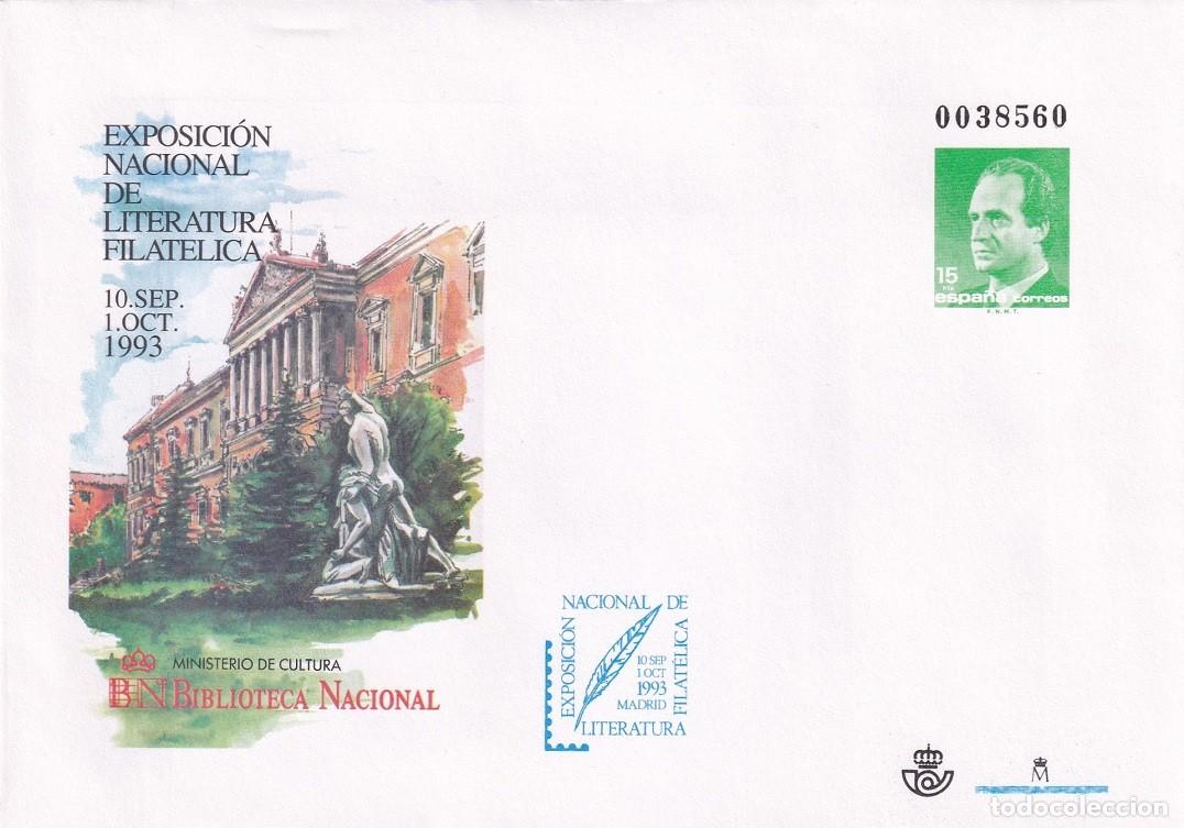 Sellos: Sobre Entero Postal Edifil 19 Madrid - Exposici&oacute;n Literatura Filat&eacute;lica 1993 - Biblioteca Nacional