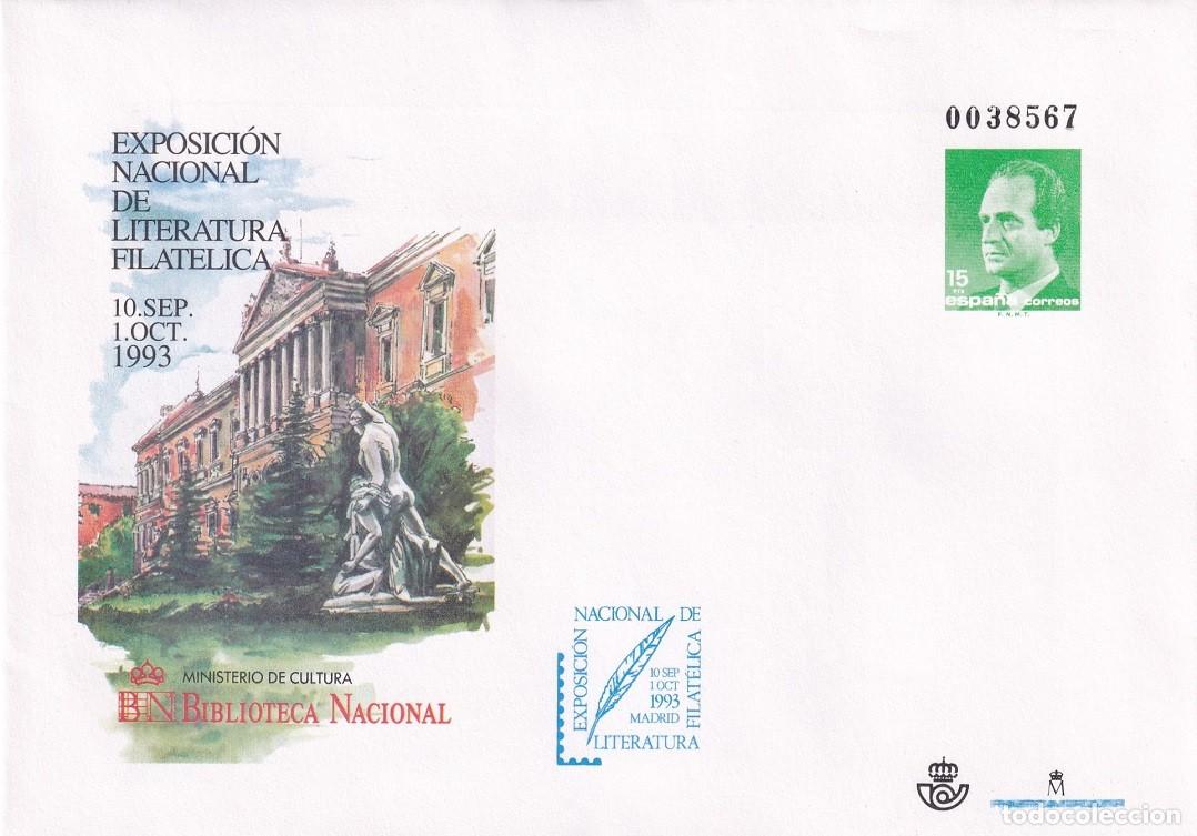 Sellos: Sobre Entero Postal Edifil 19 Madrid - Exposici&oacute;n Literatura Filat&eacute;lica 1993 - Biblioteca Nacional