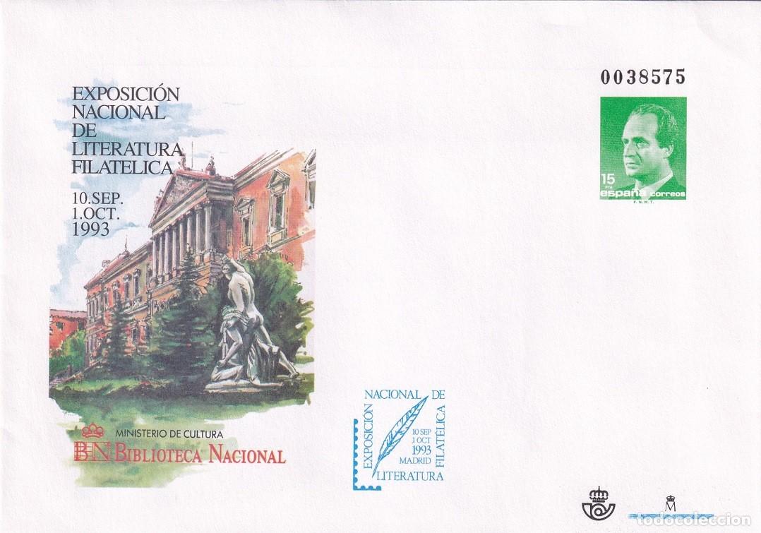 Sellos: Sobre Entero Postal Edifil 19 Madrid - Exposici&oacute;n Literatura Filat&eacute;lica 1993 - Biblioteca Nacional