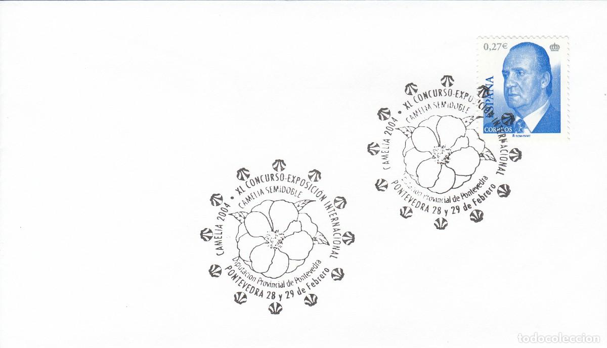 Sellos: GALICIA - MATASELLOS CONCURSO EXPOSICI&Oacute;N INT. CAMELIA - PONTEVEDRA - 2004