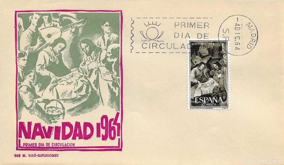 Sellos: NAVIDAD 1964 NACIMIENTO DE ZURBARAN (EDIFIL 1630) EN SPD SIN CIRCULAR DE MS RARO ASI