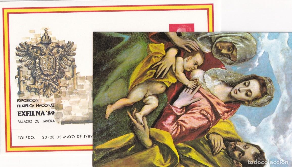 Sellos: Sobre Entero postal numerado 1989 - EXFILNA 89 - Toledo Palacio de Tavera - El Greco + Postal