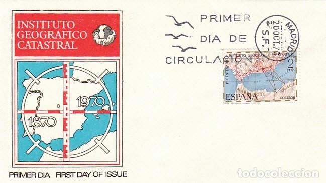 Sellos: EDIFIL 2001, CENT&ordm; DEL INSTITUTO GEOGRAFICO CATASTRAL, PRIMER DIA DE 21-10-1970 SOBRE DE ALFIL
