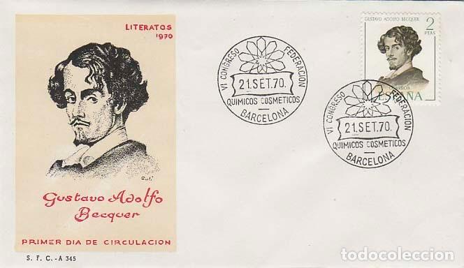 Sellos: EDIFIL 1993, GUSTAVO ADOLFO BECQUER, PRIMER DIA DE 21-9-1970 SOBRE DEL SFC