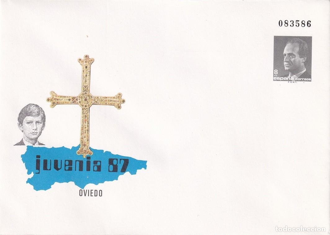 Selos: Sobre entero postal 1987 - Juvenia 87 Oviedo - X Exposici&oacute;n Filatelia Juvenil